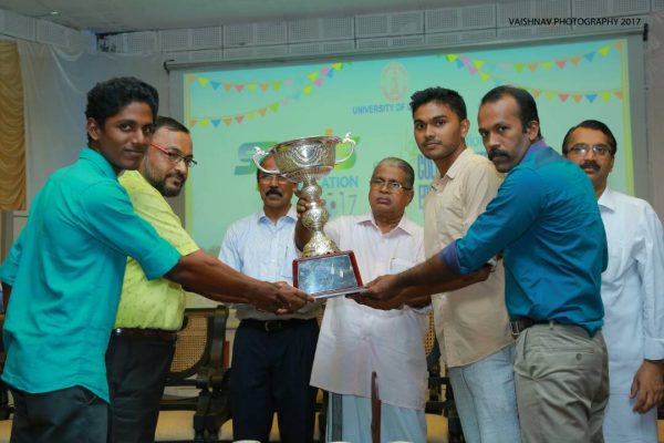 Winners in the Calicut University Inter zone Men Lawn Tennis Championship